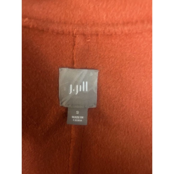 $200 J JILL BURNT ORANGE HOODED WINTER COAT TOGGLE CLOSURE WOOL BLEND SIZE SMALL - Picture 5 of 16